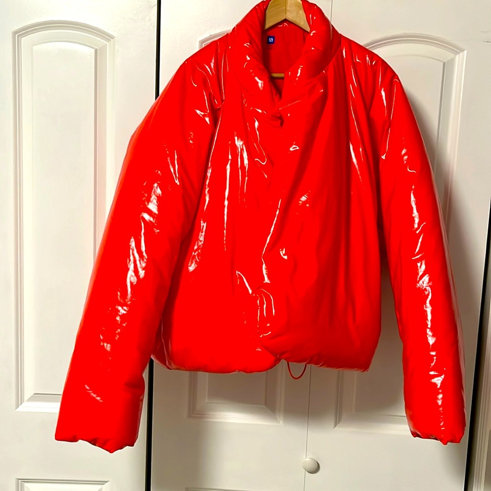 Yeezy red jacket gap